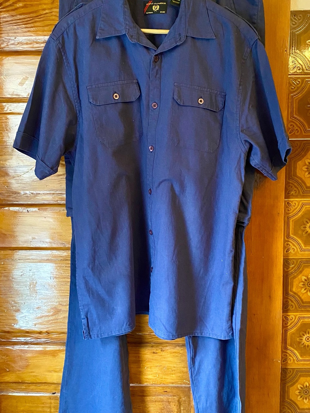Vintage Y2K Phat Farm 2 piece navy linen blend Mens suit